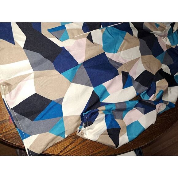 4XL SheIn Long Sleeve Tie Neck Blue Tan White Pink Grey Pullover Shirt Blouse - Picture 3 of 3